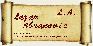 Lazar Abranović vizit kartica